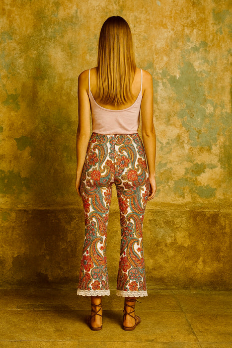 Uni, 70s reworked cotton flair trousers