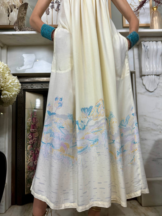 Chack, 70s cotton halterneck print dress