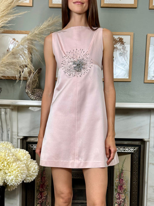 Yana, 60s pink short beaded dress