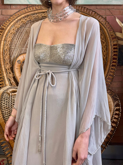 Pilar, 70s chiffon and beaded Goddess dress