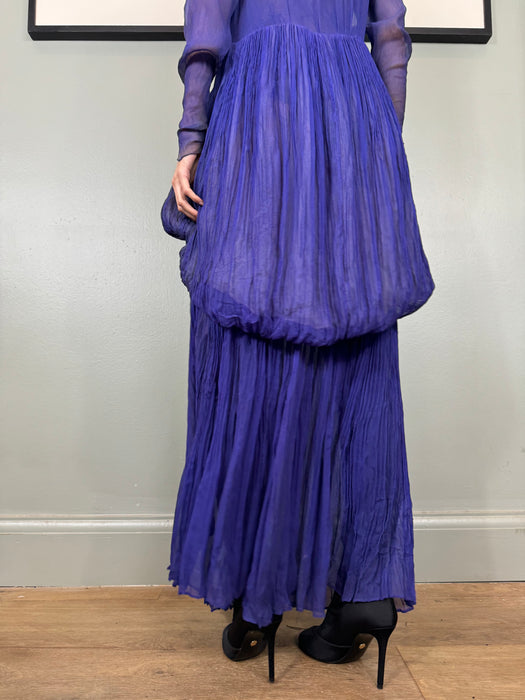 Jude, 30s chiffon purple pleated dress