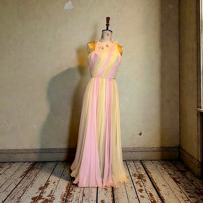 Catherine, 60s couture chiffon pleated dress
