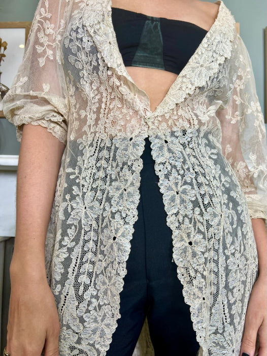 Elodie, cream Victorian lace jacket