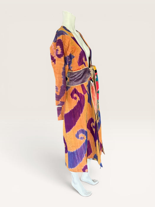 Iman, original 30s silk Uzbek Ikat belted robe