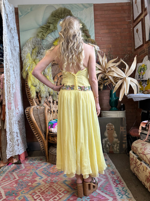Lora, 40s yellow chiffon dress
