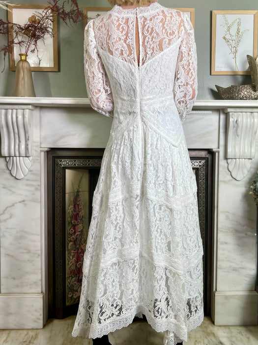 Deedee, white lace handkerchief dress