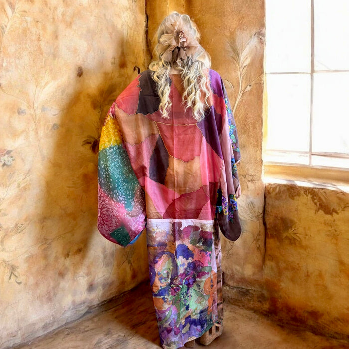 Lorena, 70s hand painted silk kaftan