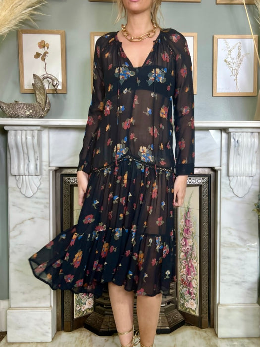 Hannah, vintage floral midi dress