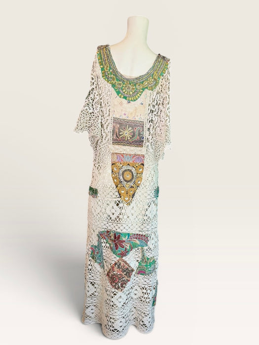 Salita, reworked 1930s French tea-dyed embroidered and beaded dress