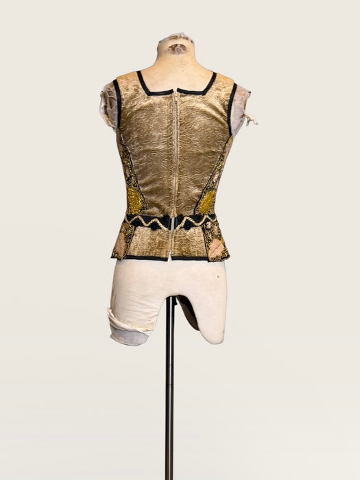 Marce, reworked 70s corseted top with Ottoman embroidery