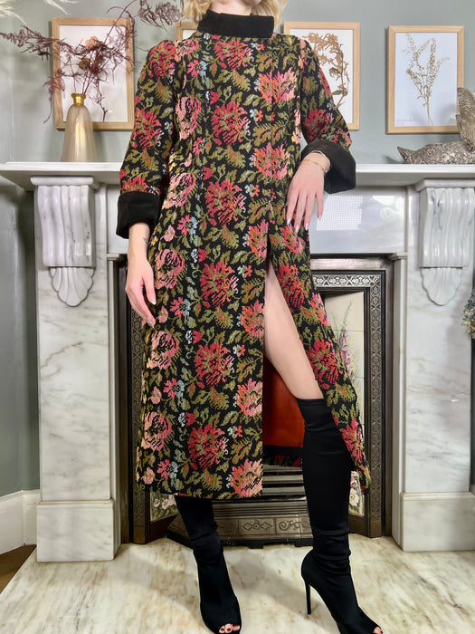 Yana, 20s floral tapestry coat
