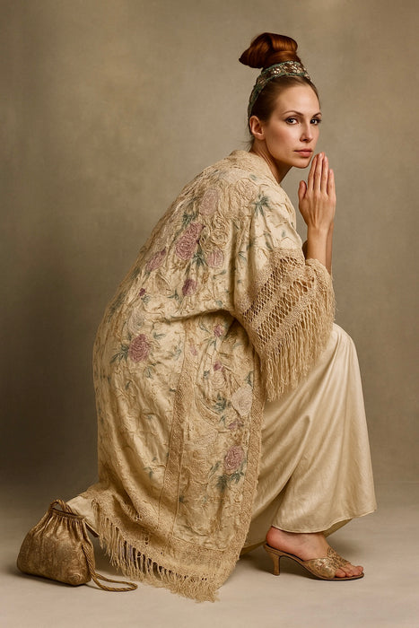 Allison, reworked 18th century fringed coat