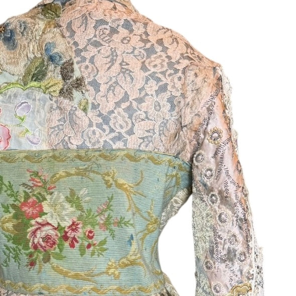Frankly, antique patchwork of needlepoint, lace and beaded embroideries