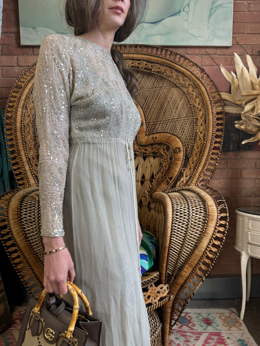 Seraphine, 70s chiffon and beaded dress