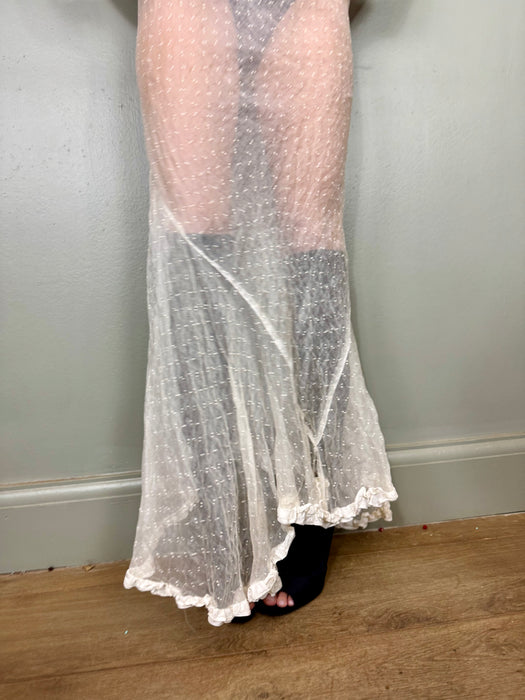 Sasha, 30s organza micro floral bias cut dress