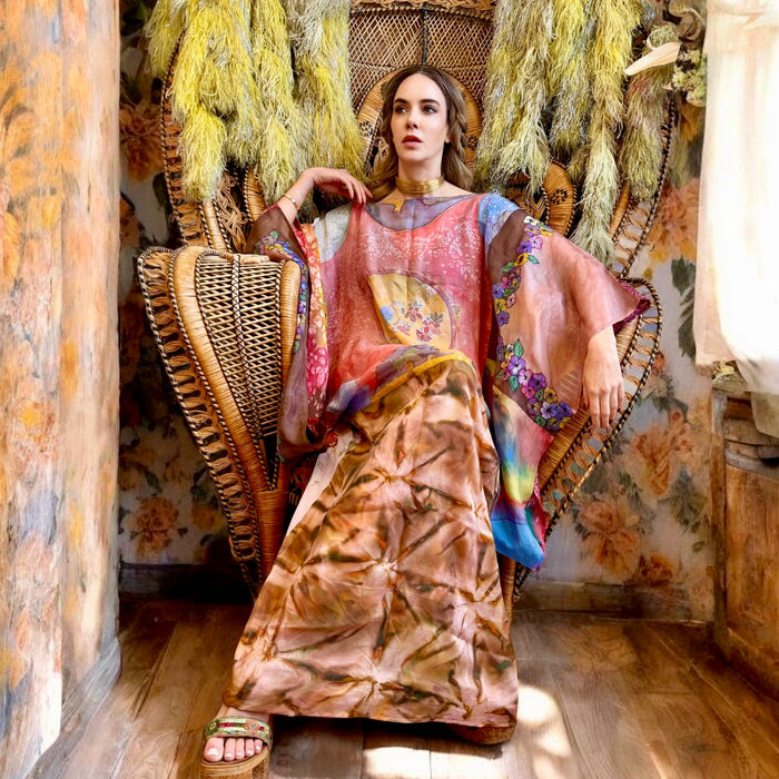 Lorena, 70s hand painted silk kaftan