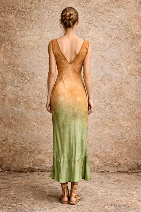 Hera, 30s silk and lace hand dyed ombré bias cut slip dress