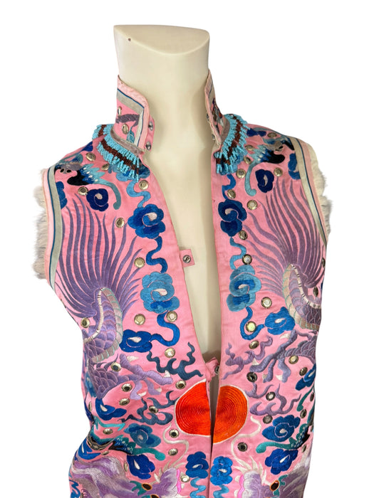 Magda, Late Qing dynasty Chinese silk embroidered waistcoat/dress