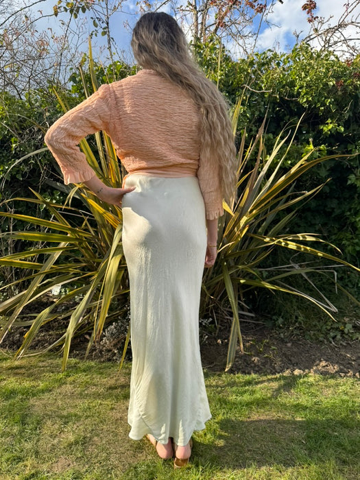 Adina, 30s smocked silk chiffon wrap over jacket