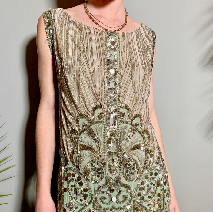 Bea, reworked 20s beaded flapper dress