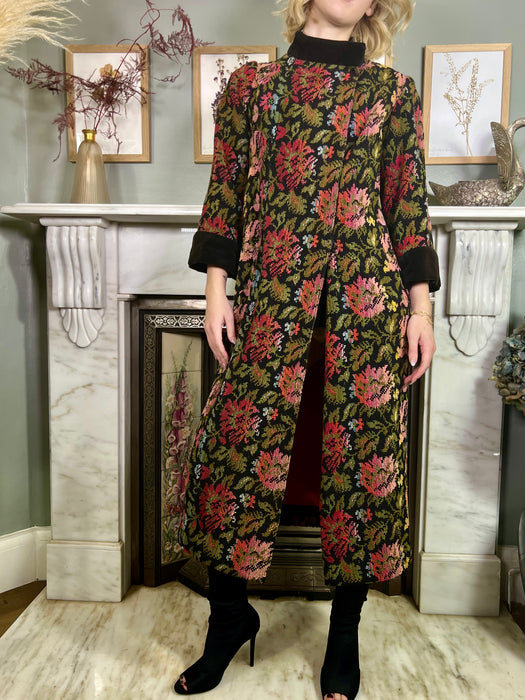 Yana, 20s floral tapestry coat