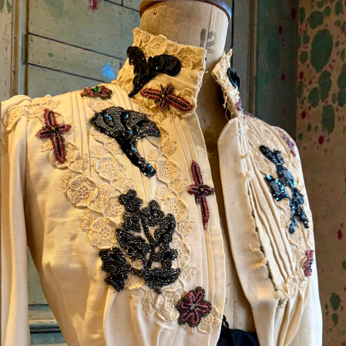 Lois, embellished Victorian silk jacket with 20s beading