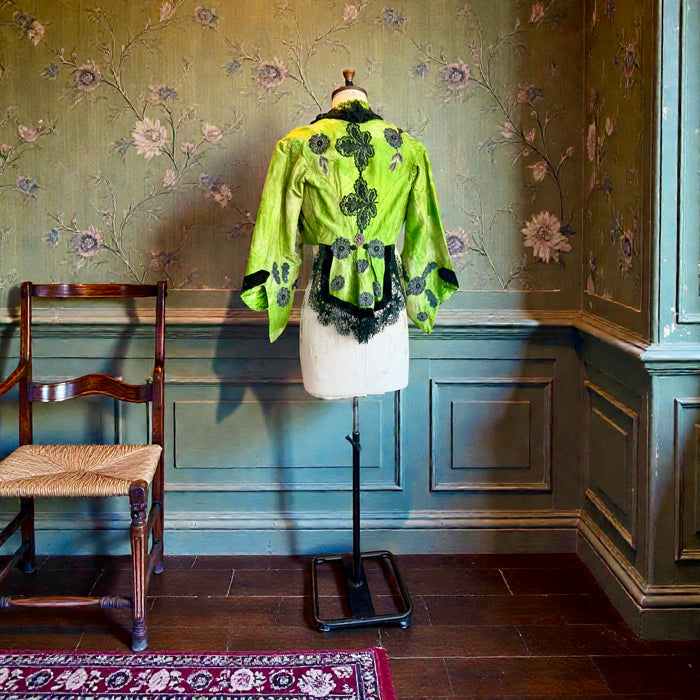 Strobe, embellished Victorian hand dyed beaded jacket