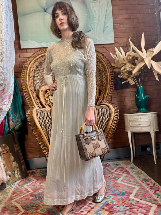 Seraphine, 70s chiffon and beaded dress