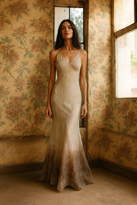 Seraphine, 30s organza dip dyed dress and cape