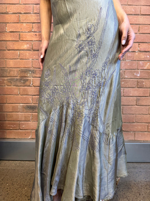 Goldie, Y2K handmade bias cut embroidered dress