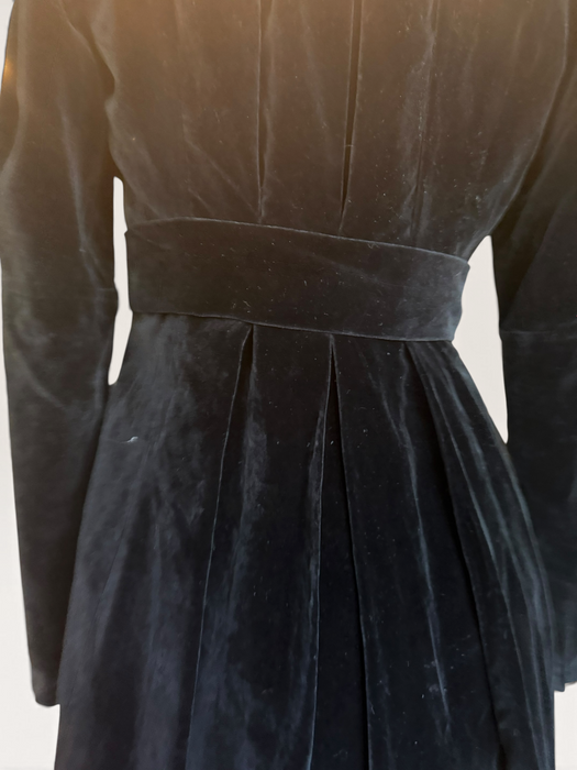 Ossie Clark, 1970s black velvet equestrian style coat