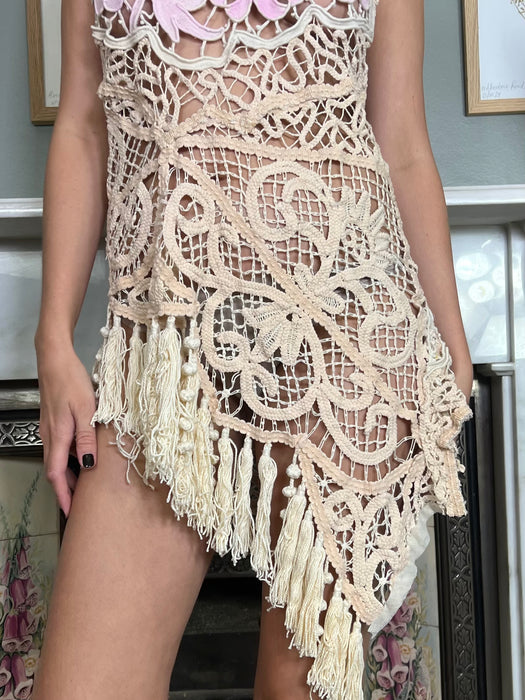 Tory, vintage crochet short dress