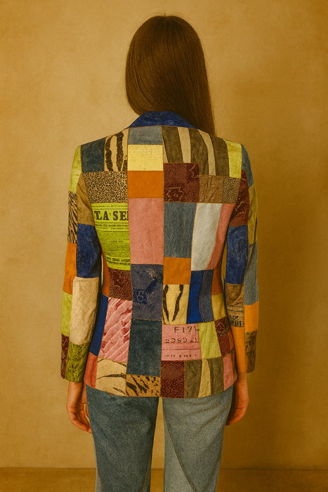 Roberto Cavalli, 80s patchwork denim suit
