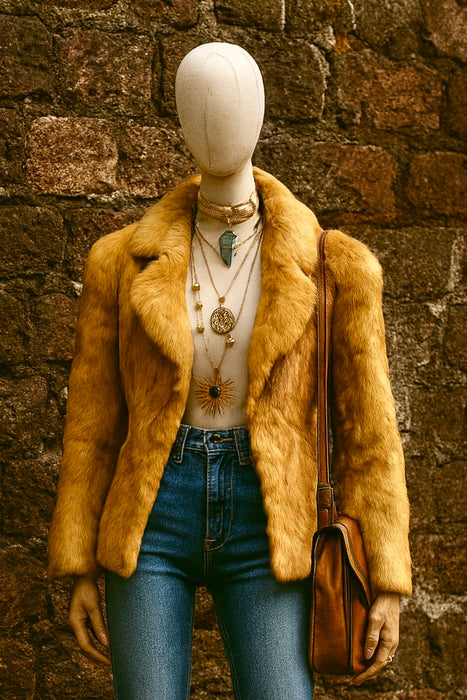 Sera, 70s strawberry blonde fur jacket