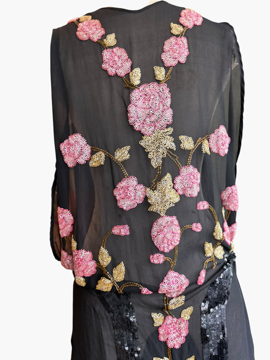 Greta, reworked 20s beaded short asymmetric dress