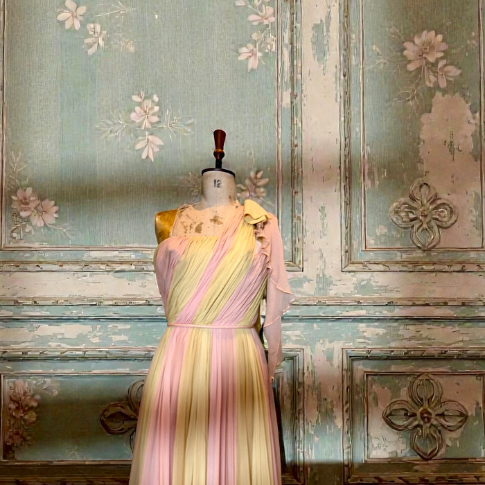 Catherine, 60s couture chiffon pleated dress