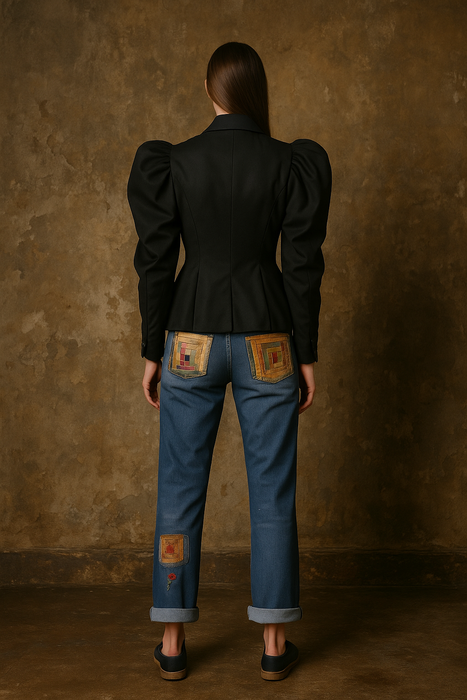Mora, 40s wool fitted jacket with puff sleeves