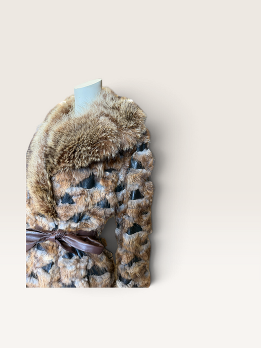 Macy’s 70s mixed leather and fur trench coat