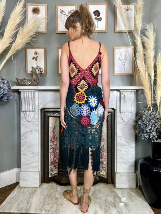 Ray, vintage short crochet dress