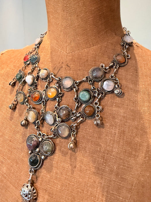 Jasmir, 1970s stranded silver and gemstone necklace