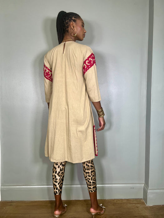 Kasia, 70s cotton beaded dress