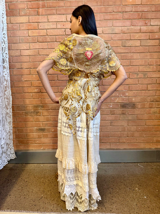 Esther, 20s net and gold floral bolero