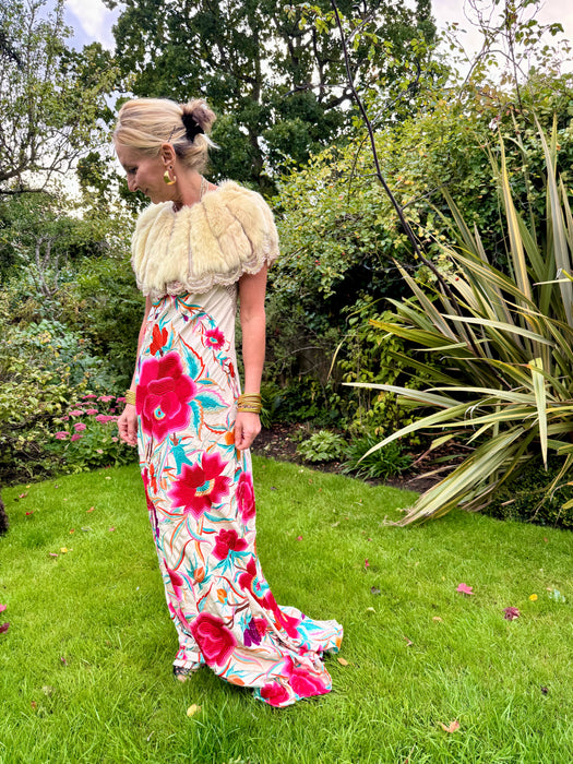 Maude, reworked 40s floral canton shawl dress