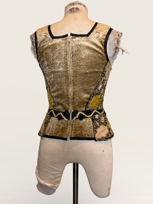 Marce, reworked 70s corseted top with Ottoman embroidery