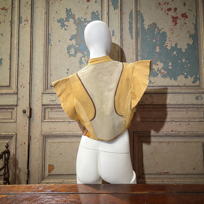 Shai, 70s suede patchwork short sleeve jacket