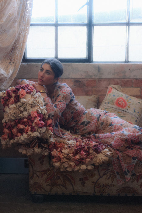 Quartz, 30s floral chiffon and lace dress and jacket