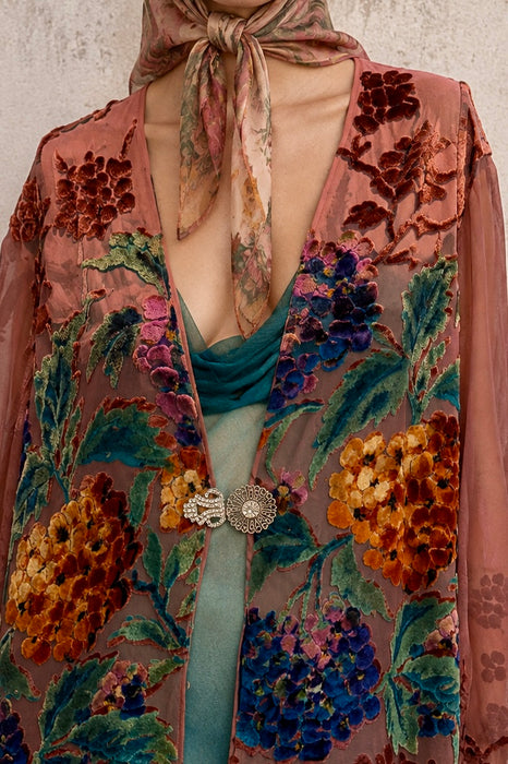 Oriana, 1930s silk devoré floral jacket