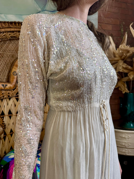 Seraphine, 70s chiffon and beaded dress
