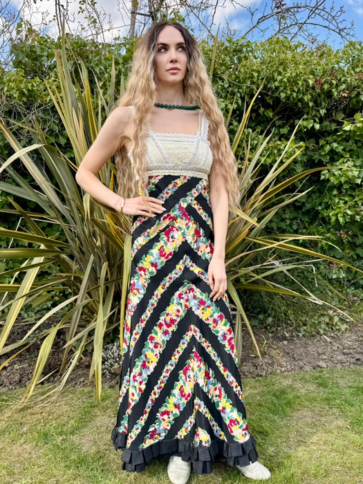 Mish, reworked 20s silk and 30s floral dress