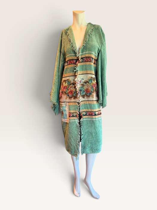 Clarissa, reworked 30s chenille floral coat